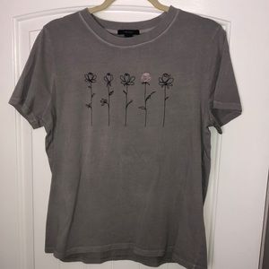 Grey flower pattern shirt